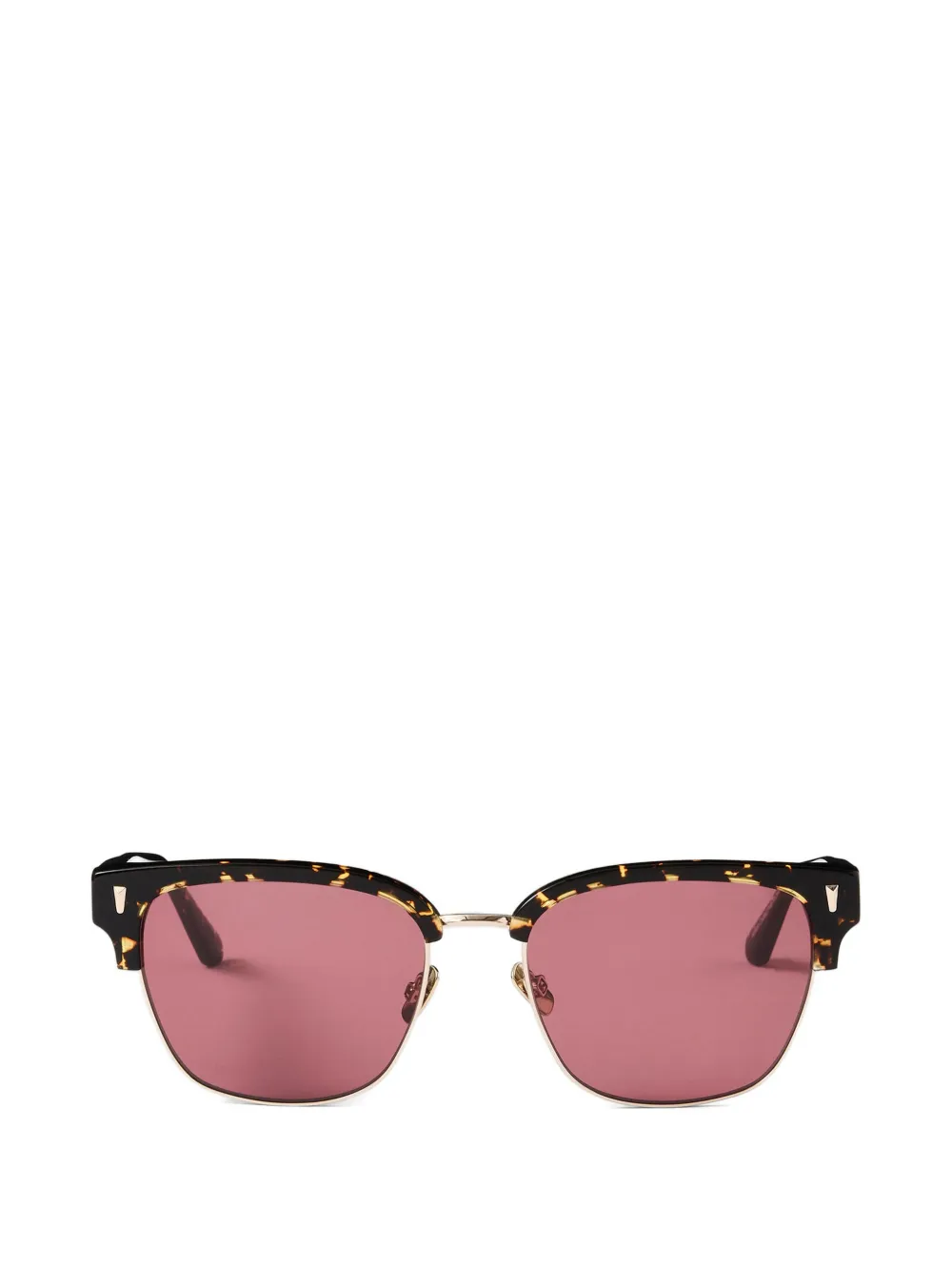 SANDRO tortoiseshell-effect logo-engraved sunglasses - Schwarz