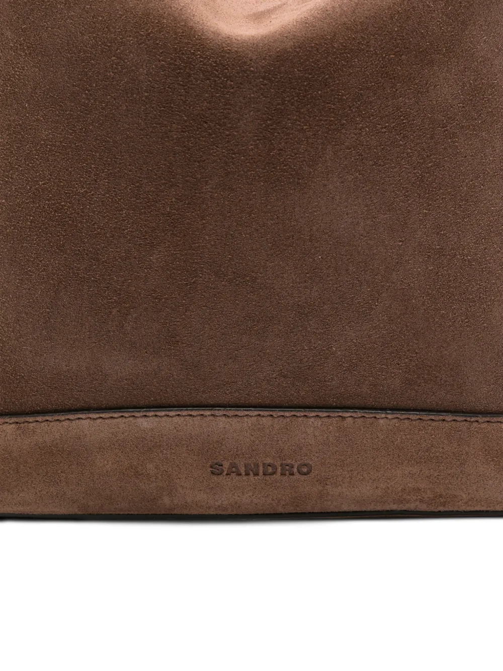 SANDRO Leren schoudertas Bruin