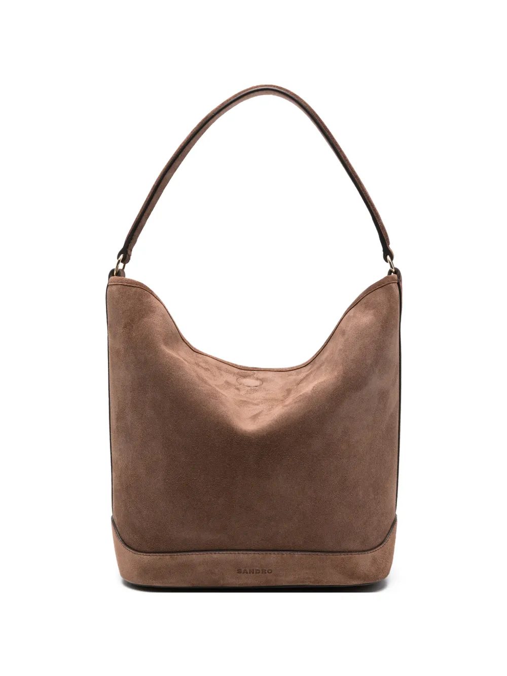 SANDRO City-bag leather shoulder bag - Brown