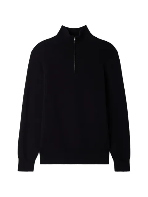 SANDRO boxy zip sweater with standing collar