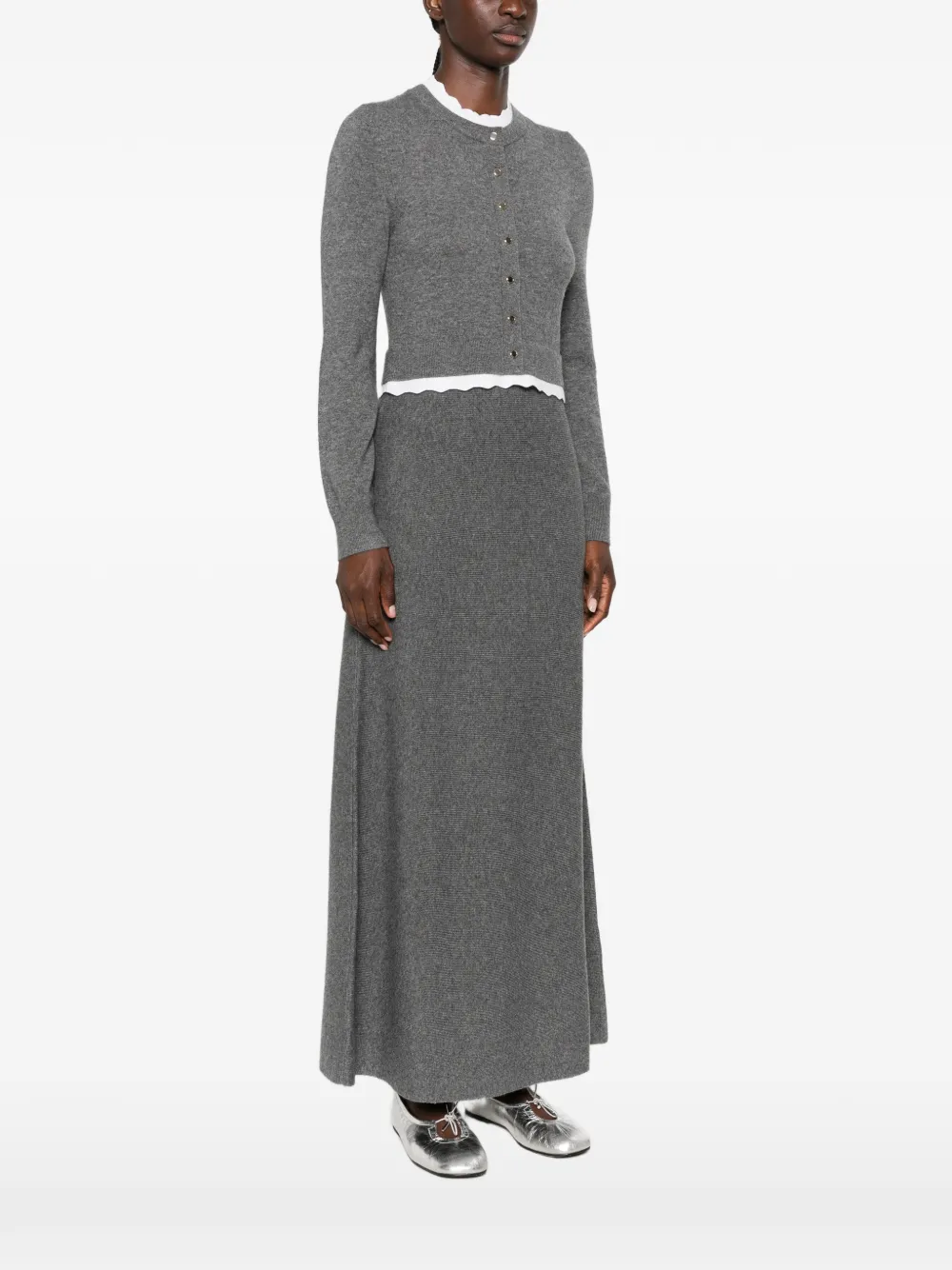 SANDRO Button-up maxi-jurk Grijs