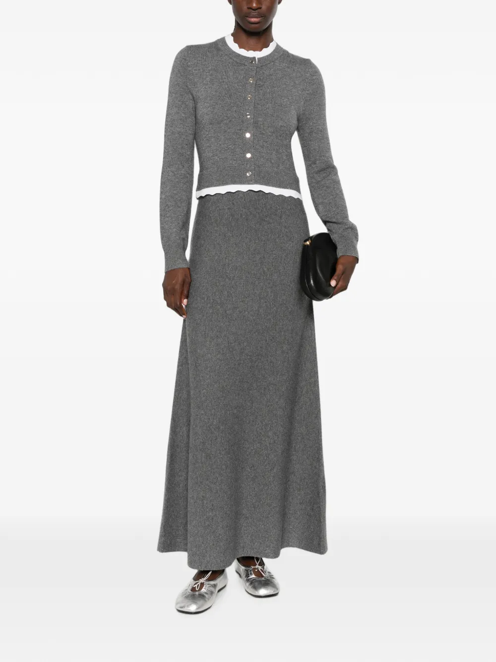 SANDRO Button-up maxi-jurk Grijs