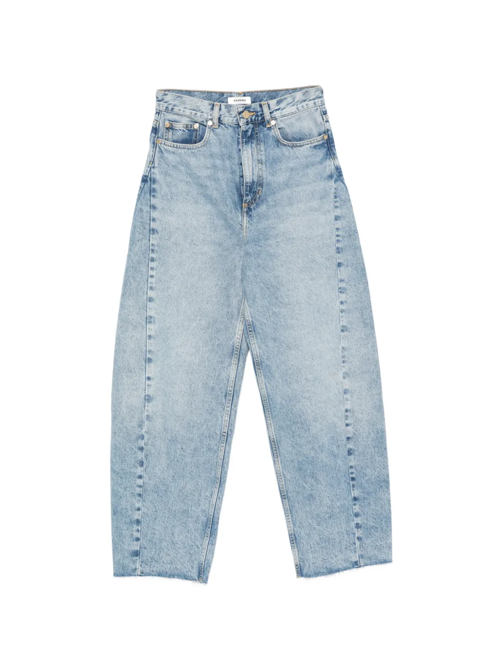 SANDRO leather-patch jeans - Blu