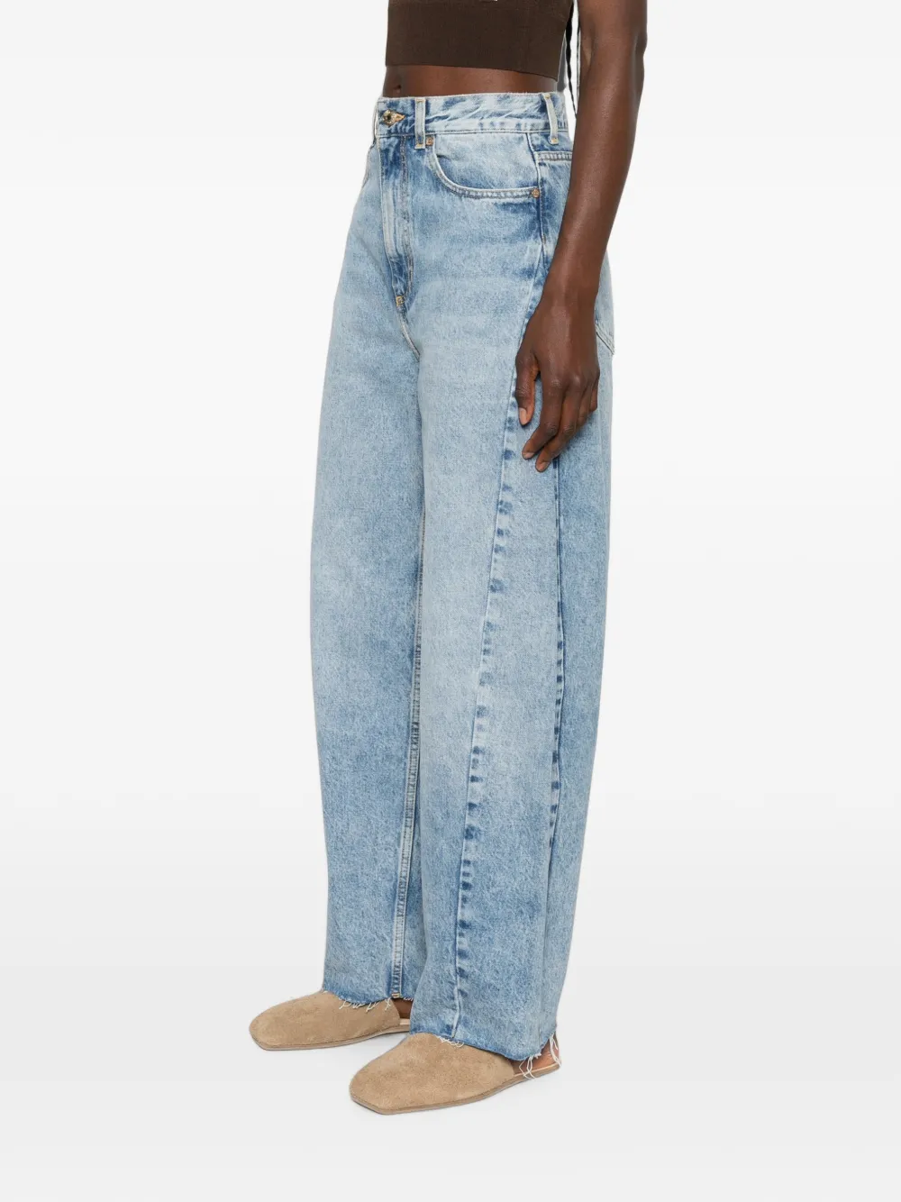  Sandro Leather-patch Jeans - Azul 