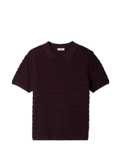SANDRO jacquard-knit bouclé polo shirt
