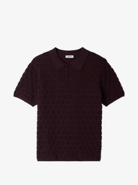 SANDRO jacquard-knit bouclé polo shirt