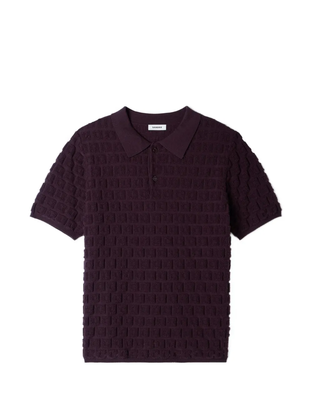 SANDRO Terry knit polo shirt