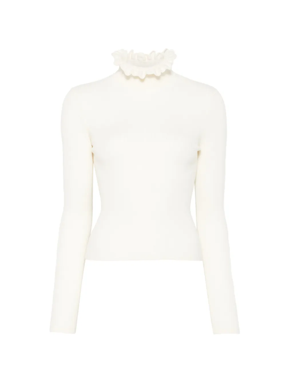 SANDRO ruffle-trim turtleneck sweater