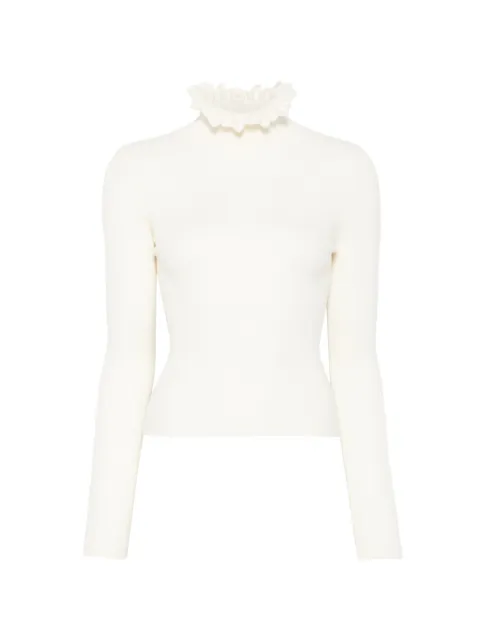 SANDRO ruffle-trim turtleneck sweater