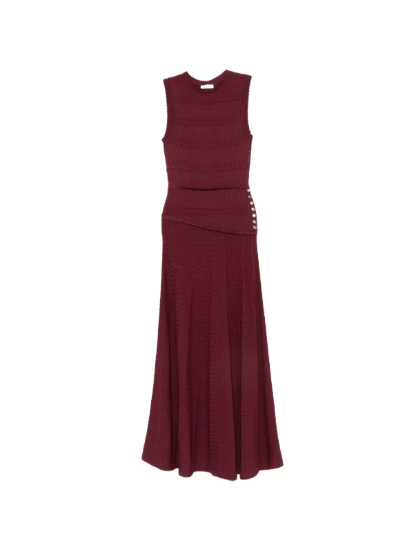 sandro dress burgundy button-embellished Maxi | Red Size:0.2 Puffy Prom Dresses Unique Vintage Women's Black Flared cut