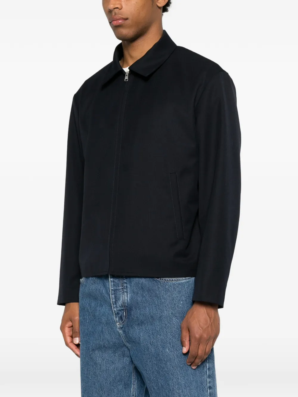 SANDRO Jack met vleugelkraag en rits Blauw