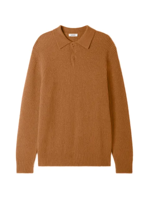 SANDRO ribbed wool polo shirt