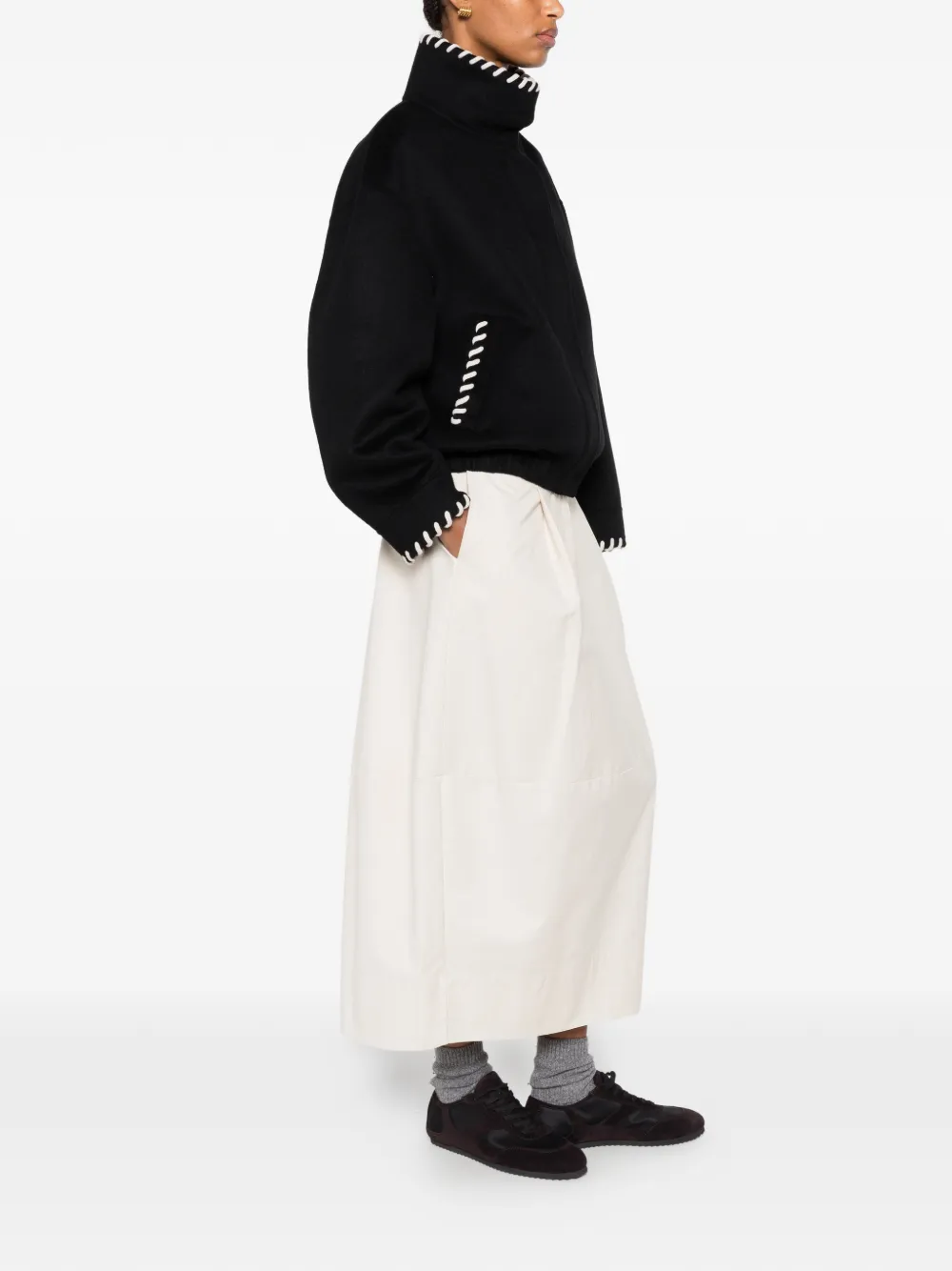 SANDRO Jack met hoge hals en afwerking Zwart
