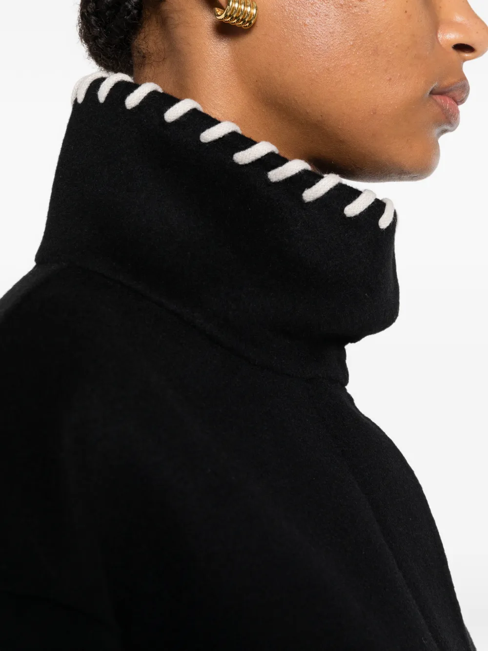SANDRO Jack met hoge hals en afwerking Zwart