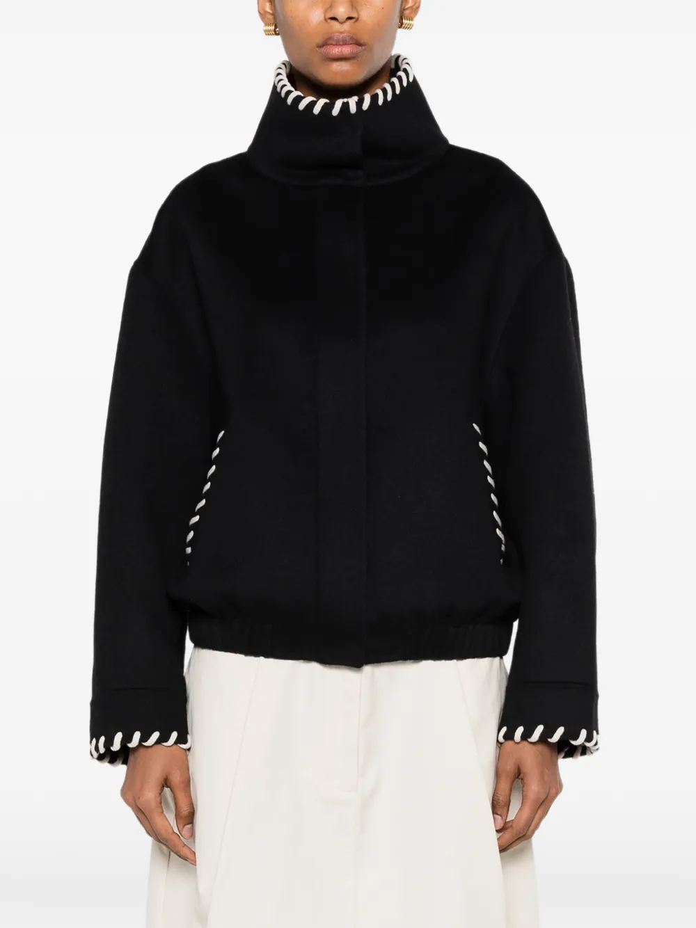 SANDRO Jack met hoge hals en afwerking Zwart