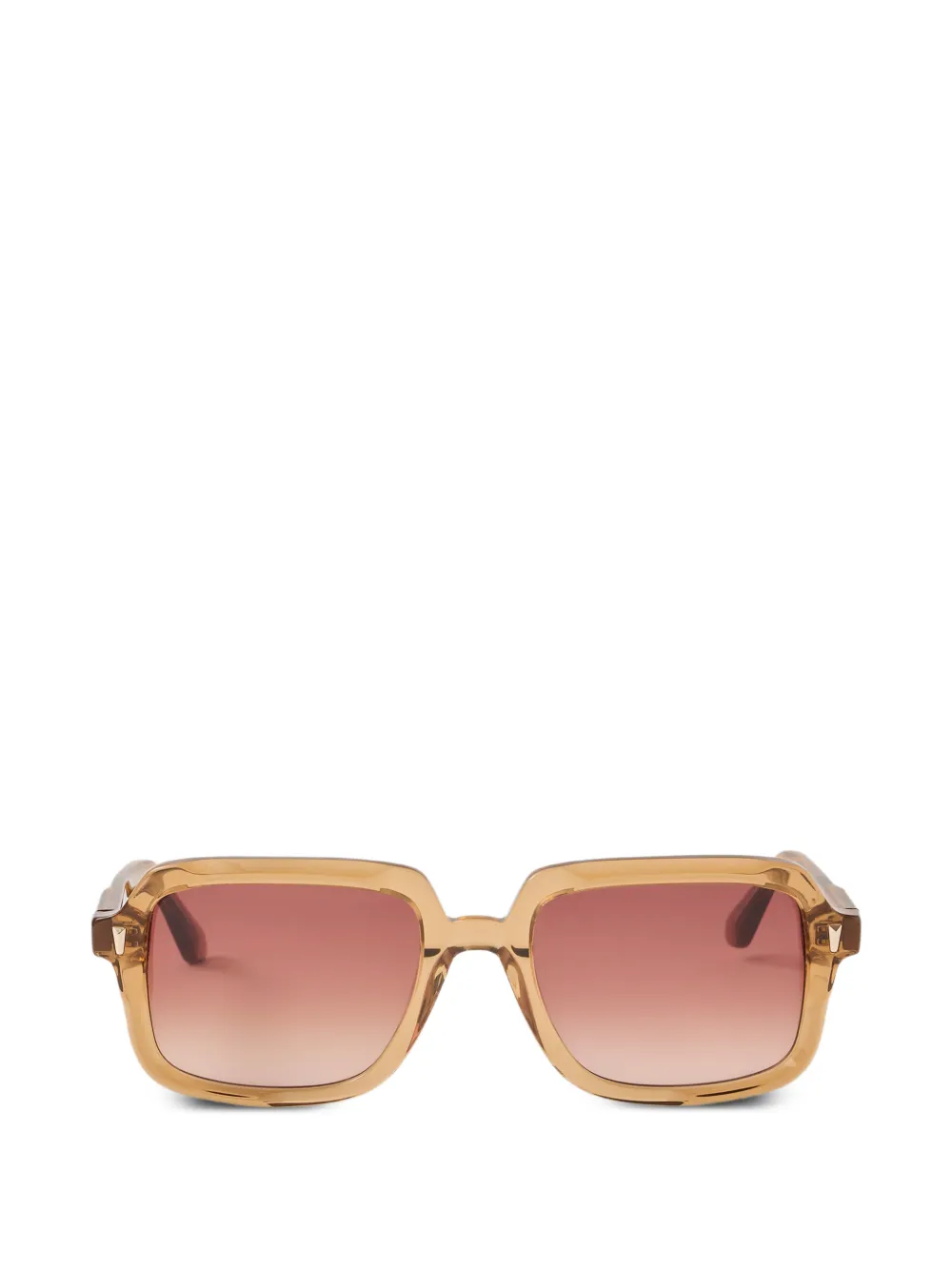SANDRO logo-plaque rectangle-frame sunglasses - Marrone