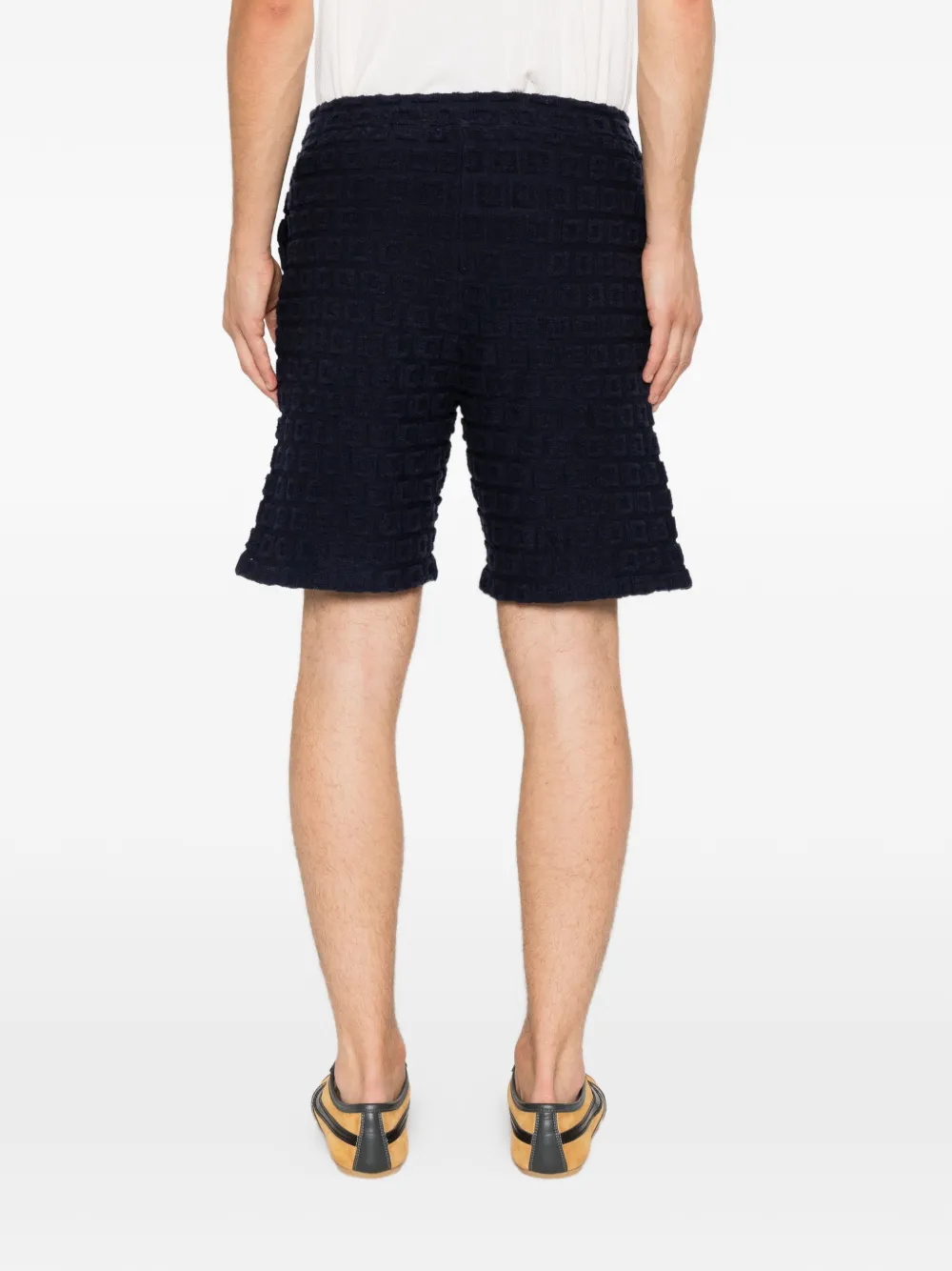 SANDRO Sponge badstof shorts met geometrisch jacquard Blauw