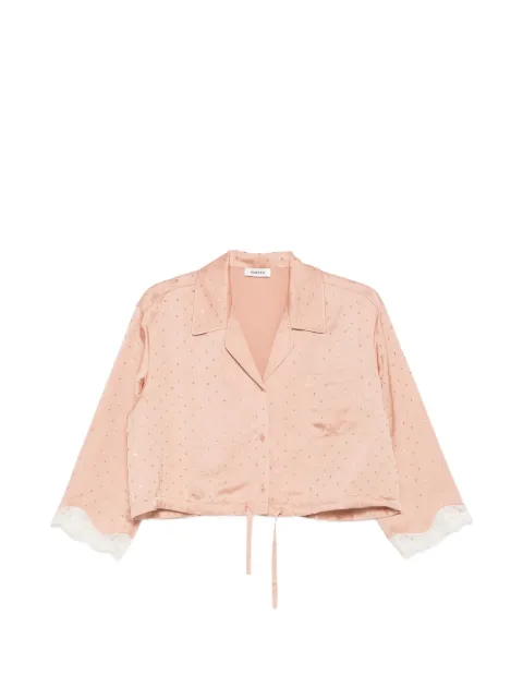 SANDRO rhinestone-embellished cropped shirt