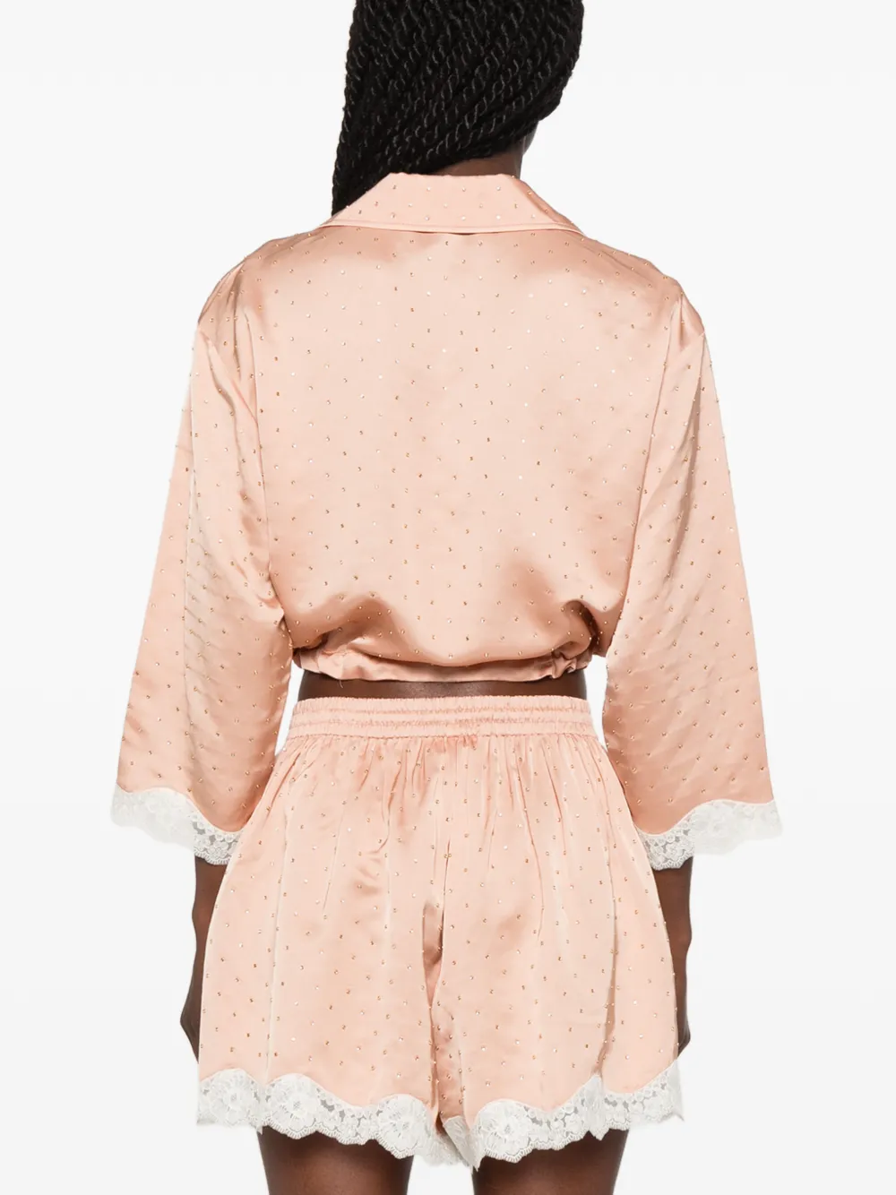 SANDRO Blouse verfraaid met stras Beige