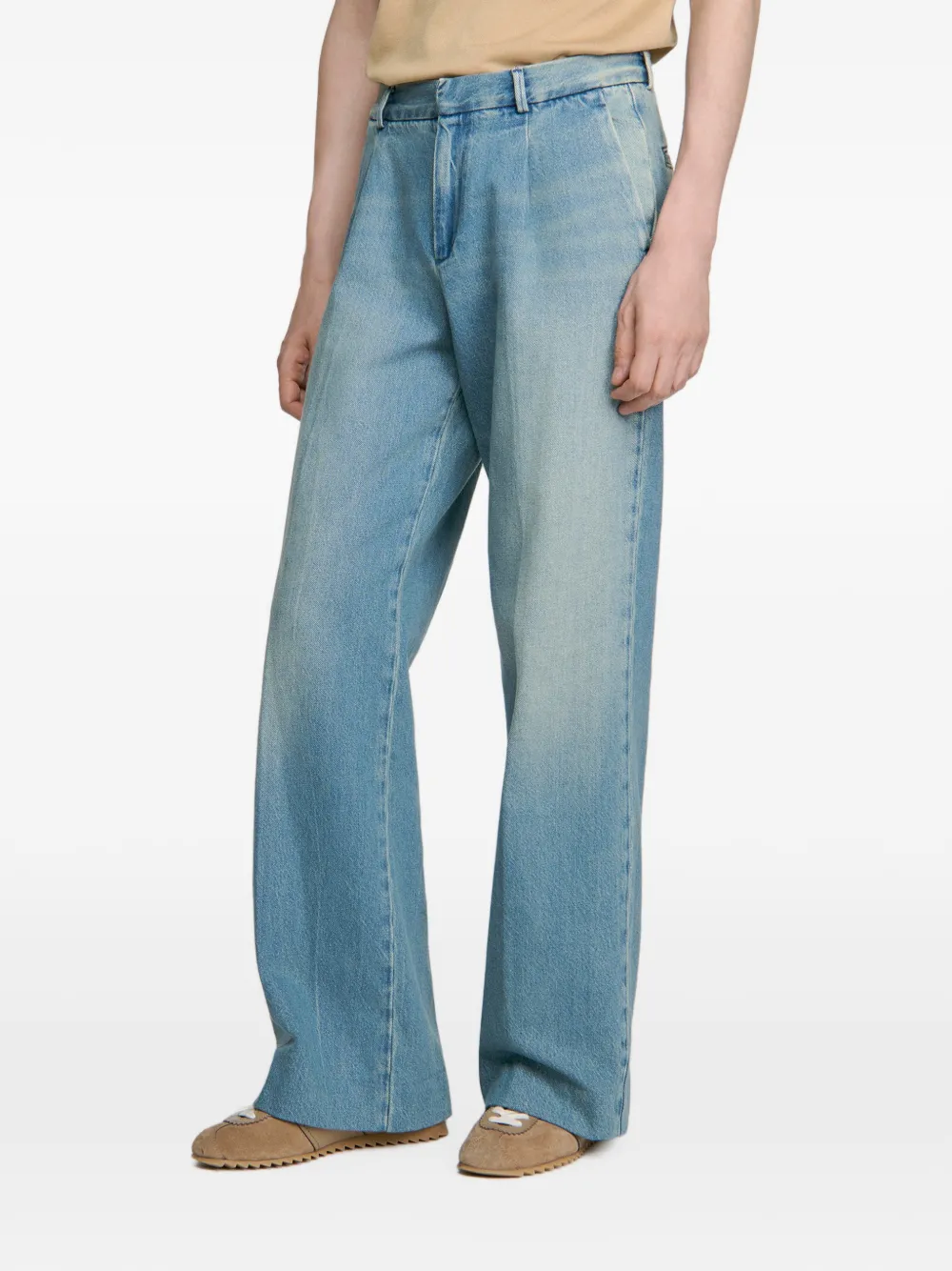 SANDRO Jeans met wijde pijpen en vervaagd effect Blauw