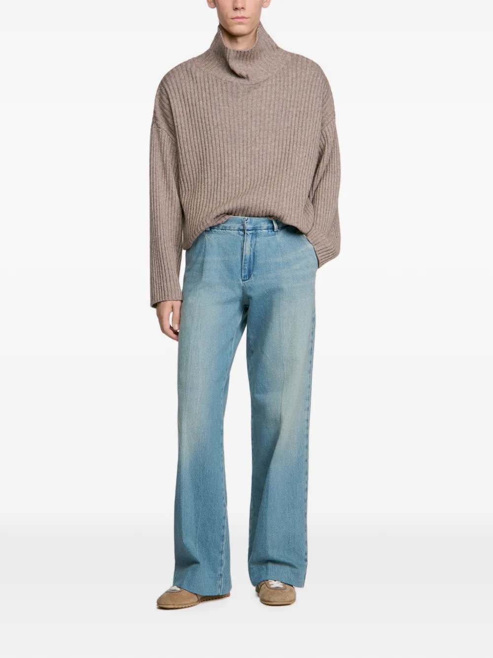 SANDRO Jeans met wijde pijpen en vervaagd effect Blauw