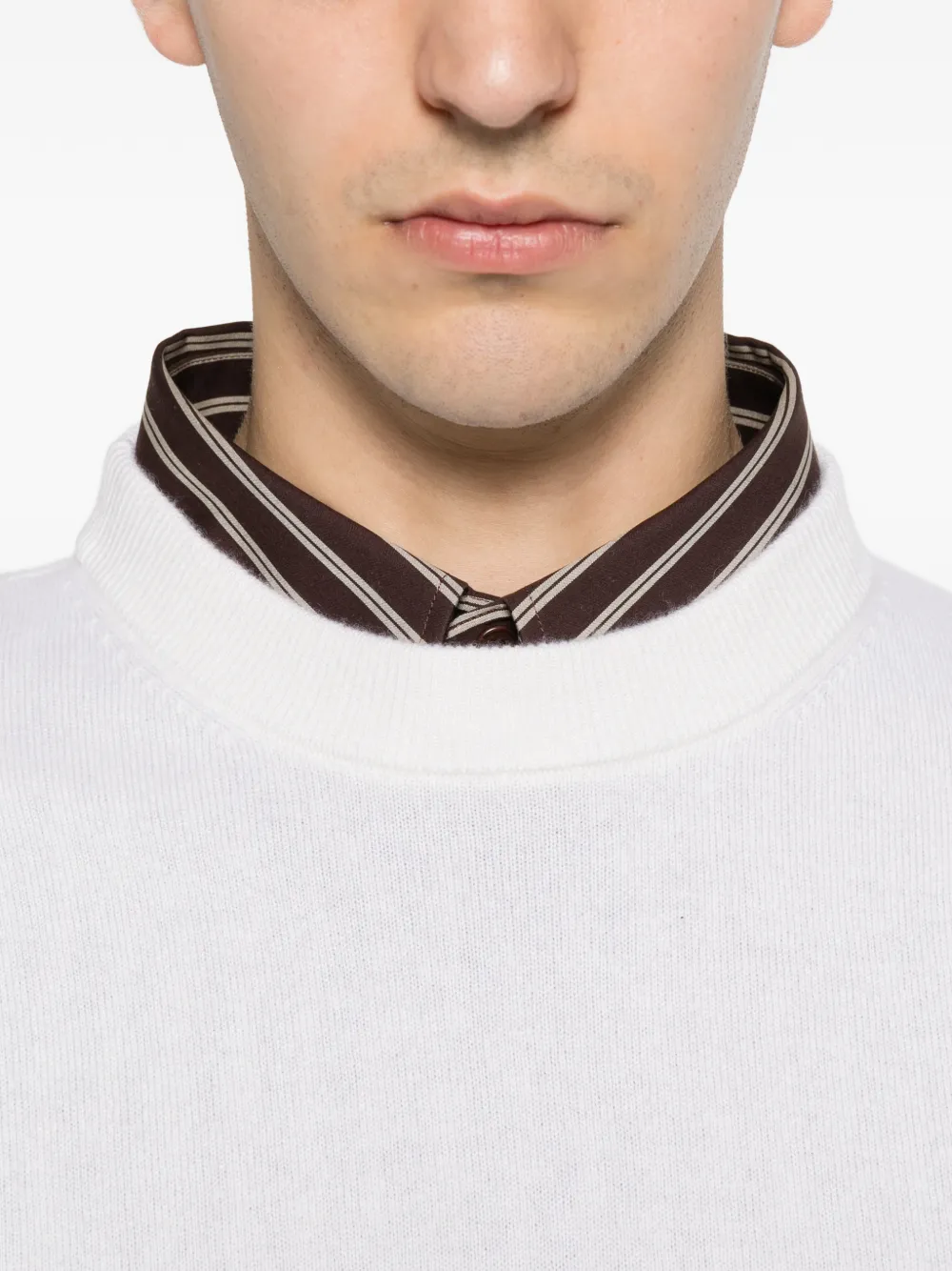 SANDRO Kasjmier trui met geribbelde afwerking Beige