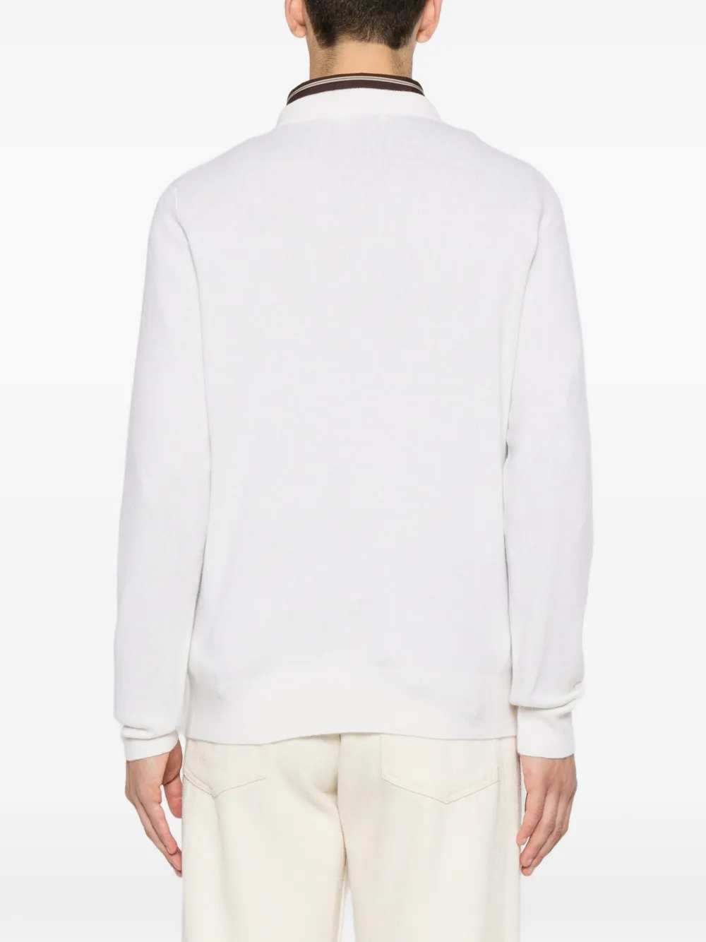 SANDRO Kasjmier trui met geribbelde afwerking Beige