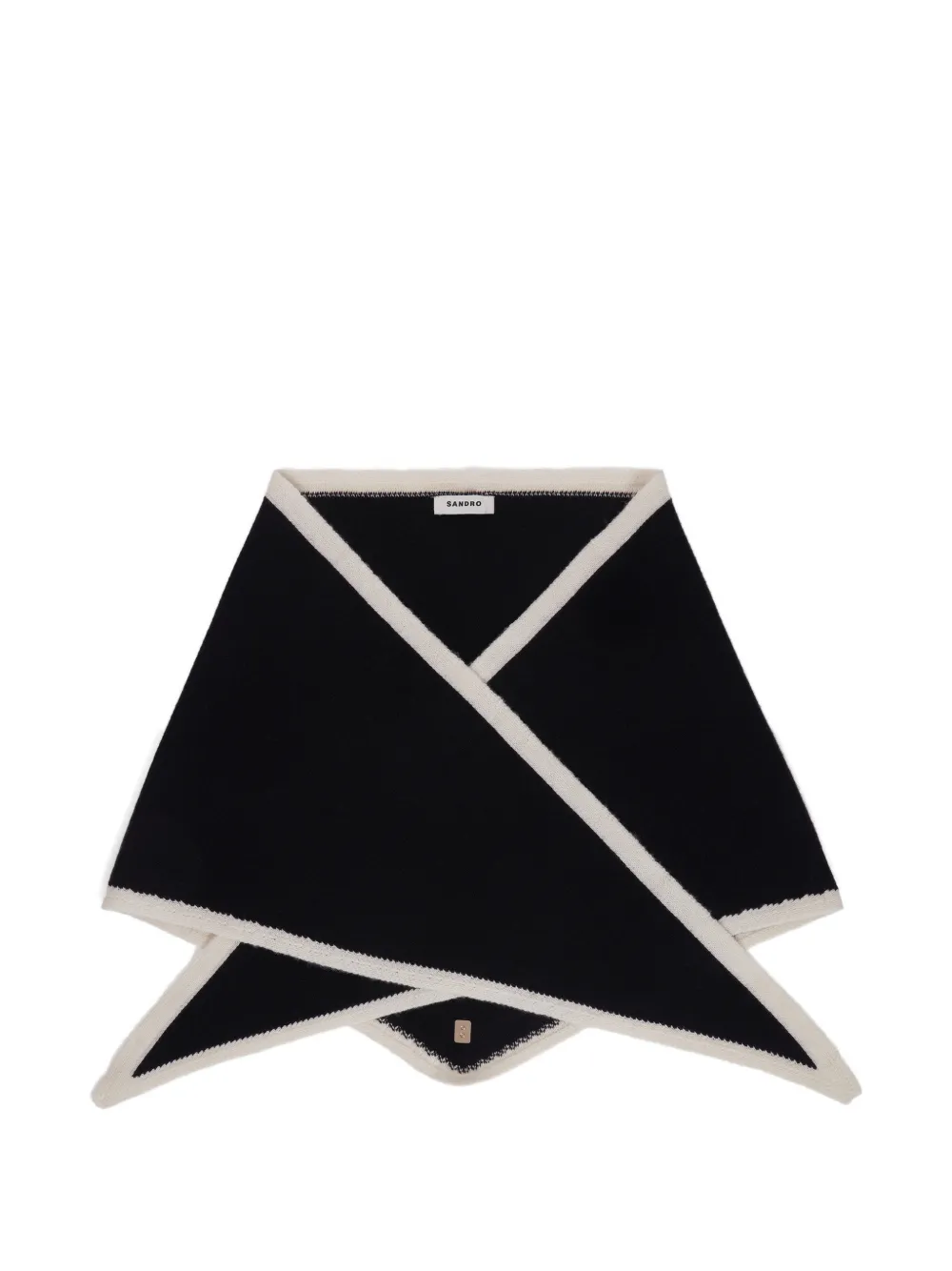 SANDRO two-tone wool triangle scarf - Nero