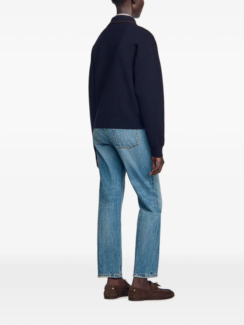 SANDRO Sweater met korte rits Blauw