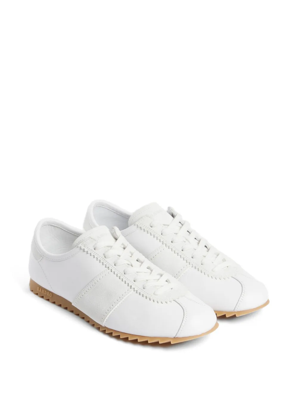 SANDRO Leren suède sneakers Wit