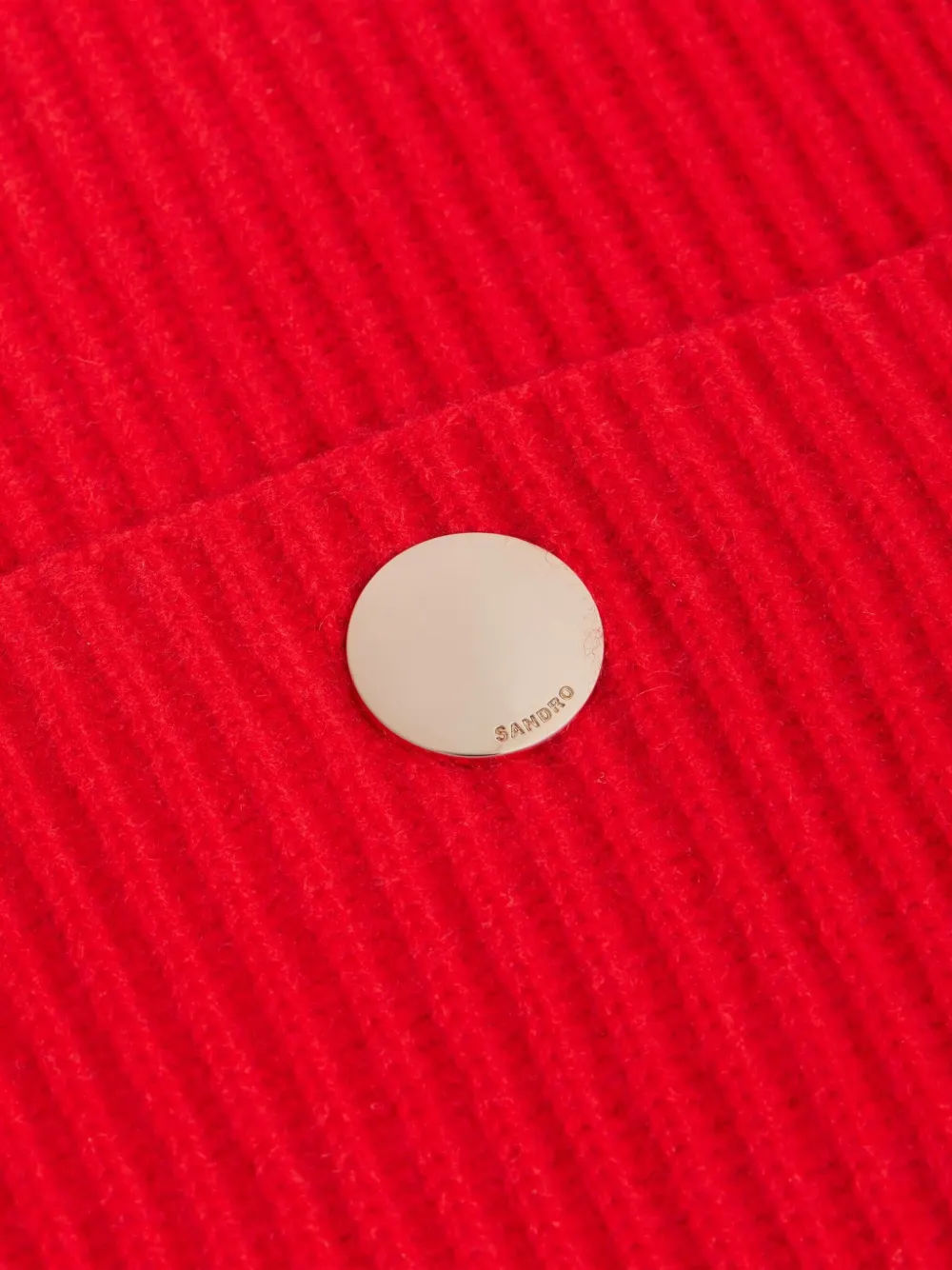 SANDRO Ribgebreide sjaal met zakdetail Rood