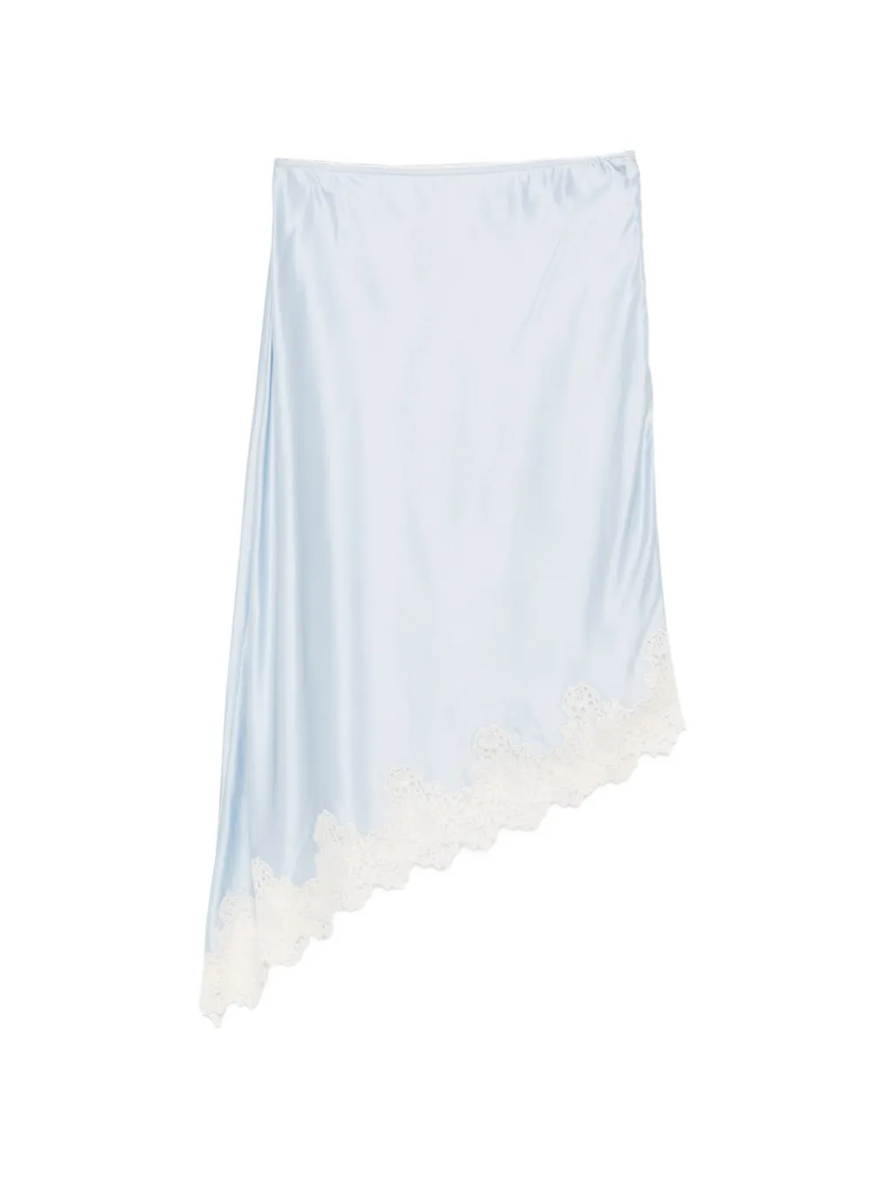 SANDRO lace-trim asymmetric midi skirt - Blu