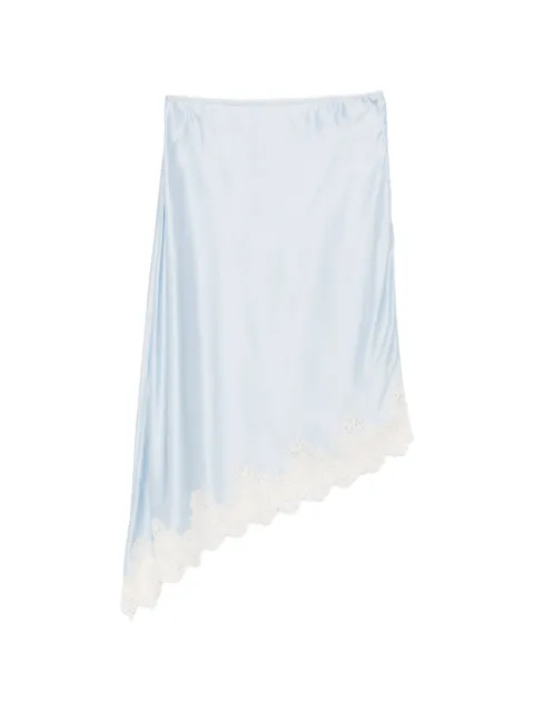 SANDRO lace-trim asymmetric midi skirt