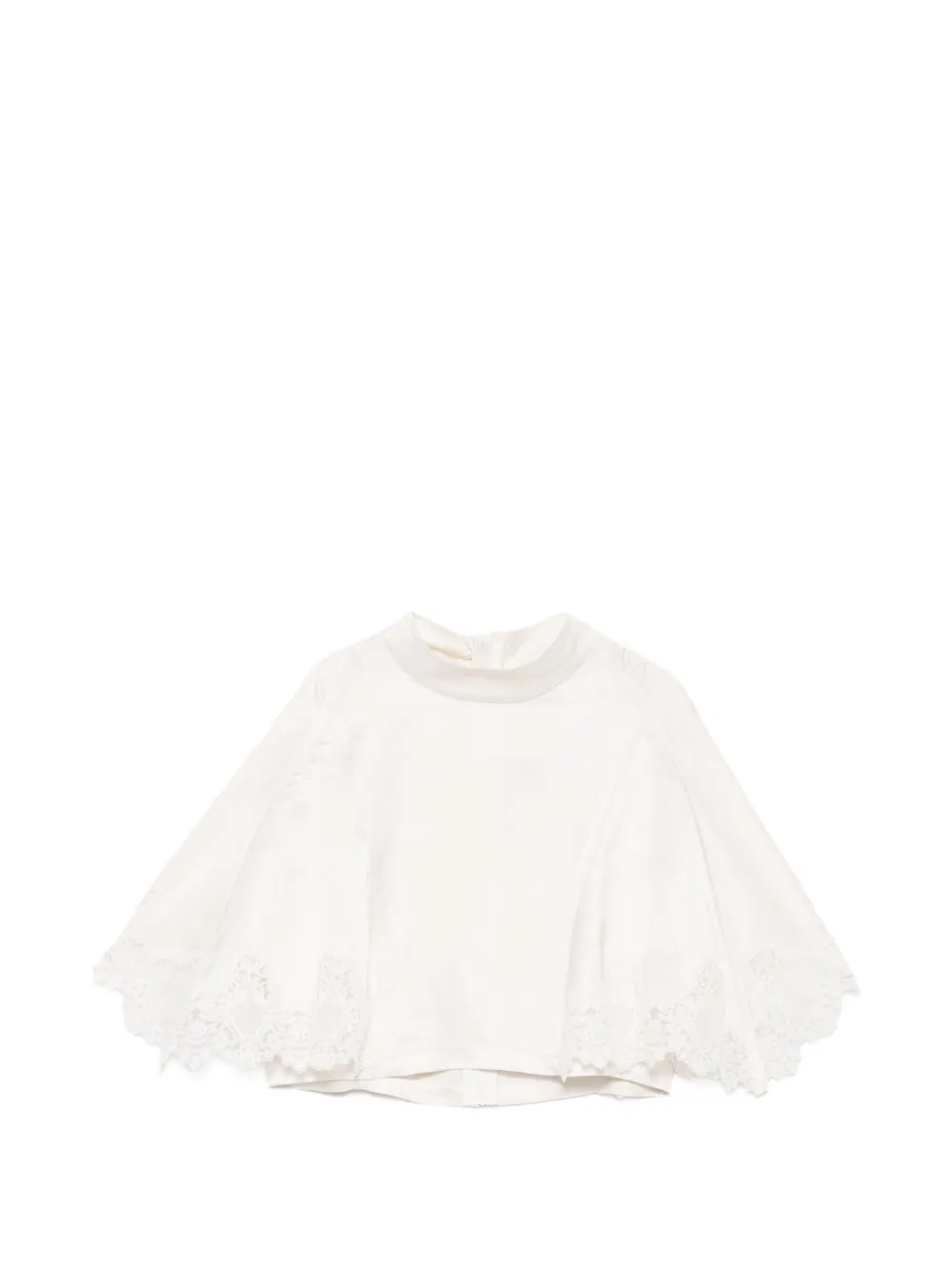 SANDRO lace-trim cropped top - Toni neutri