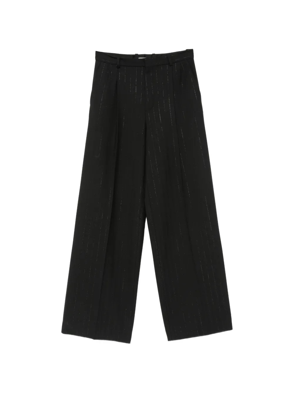 Sandro Pinstripe-pattern Pleated Palazzo Pants In Black