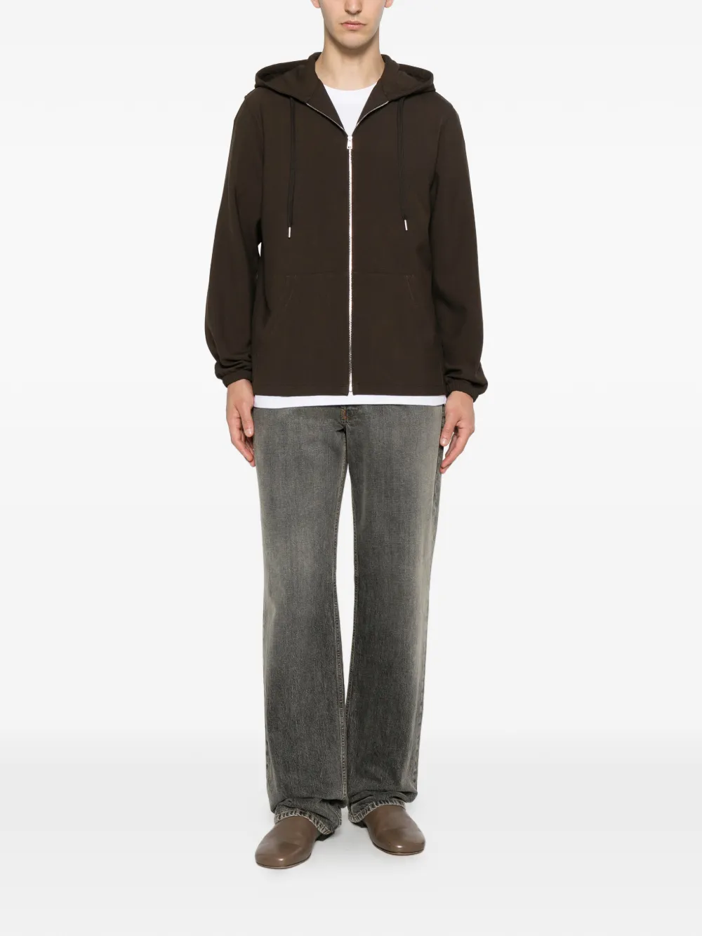 SANDRO Sweater met rits Bruin