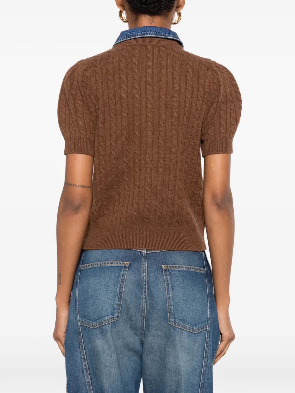 SANDRO Kabelgebreid vest Bruin