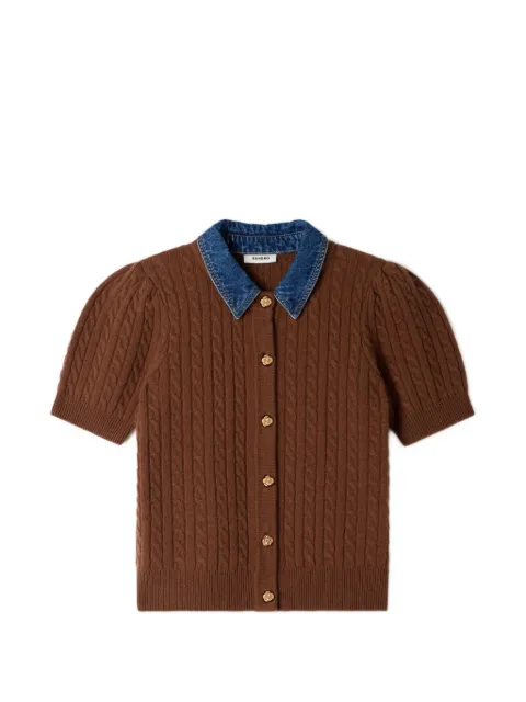 SANDRO cardigan with denim collar