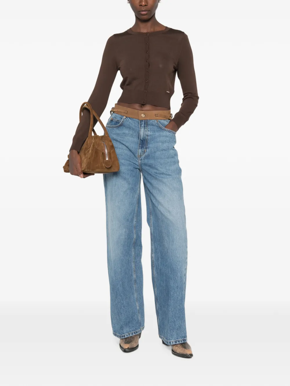 SANDRO Cropped vest Bruin