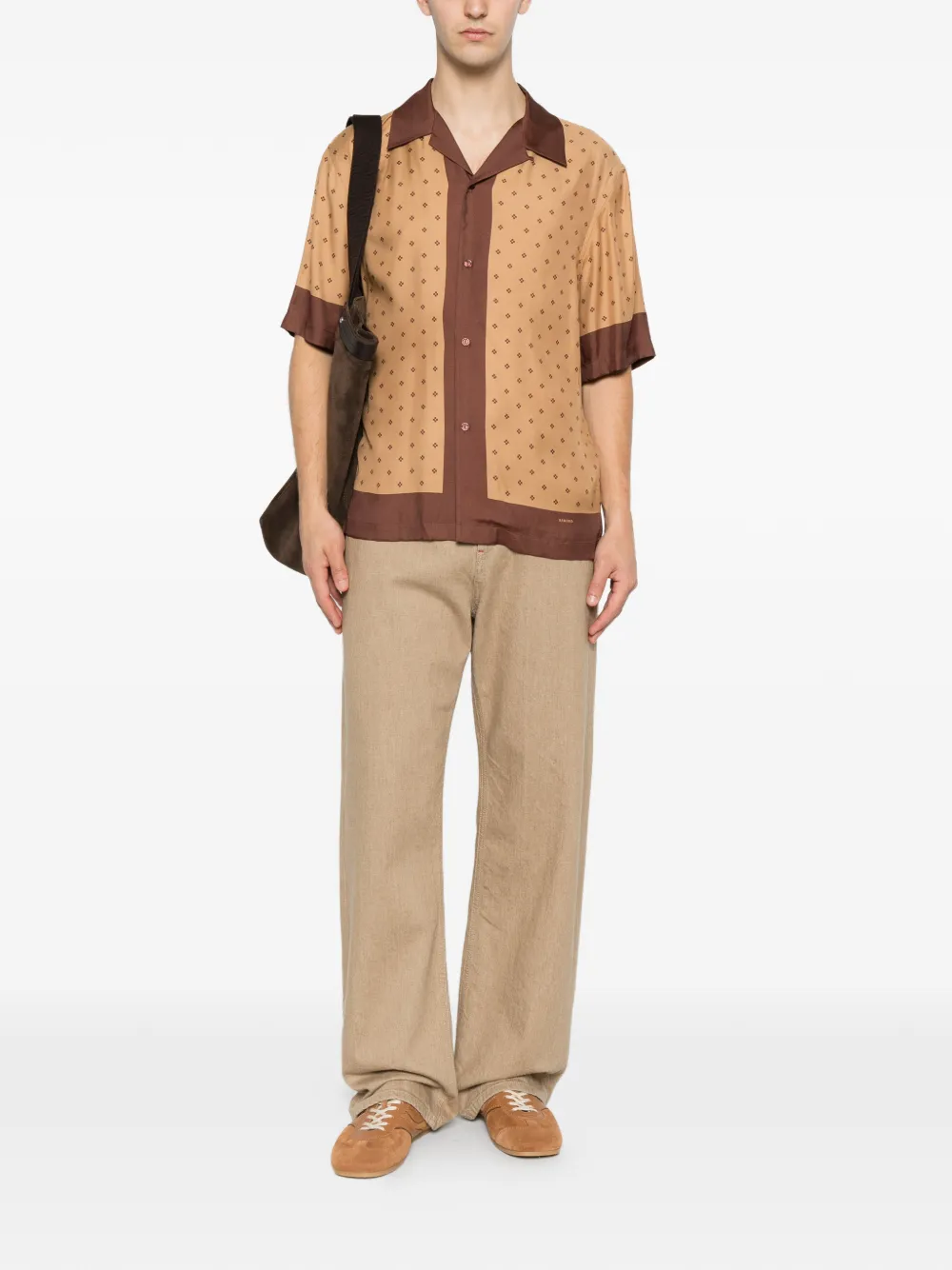SANDRO Overhemd met monogram-print Beige