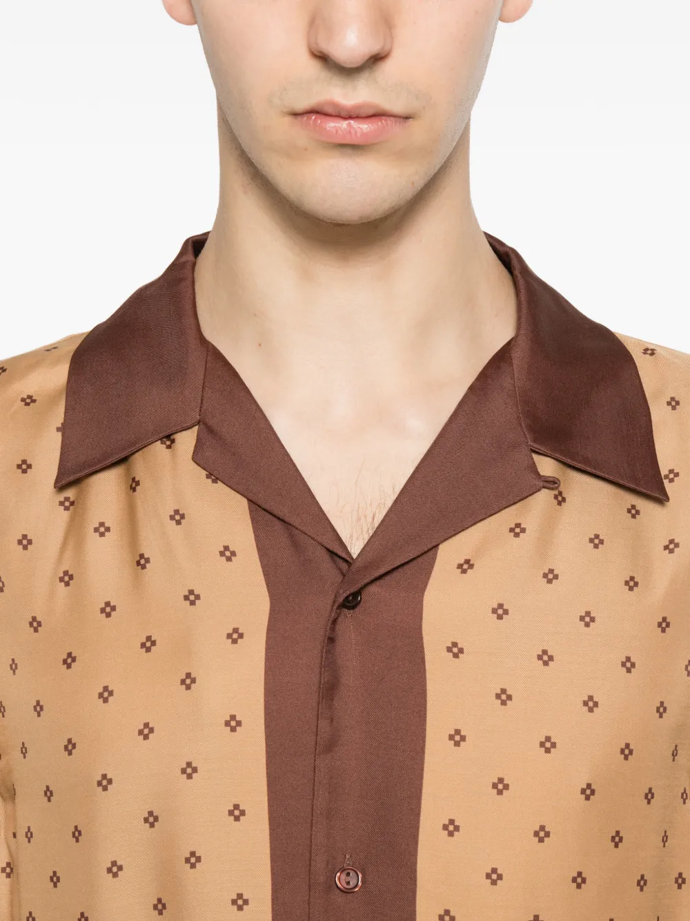 SANDRO Overhemd met monogram-print Beige