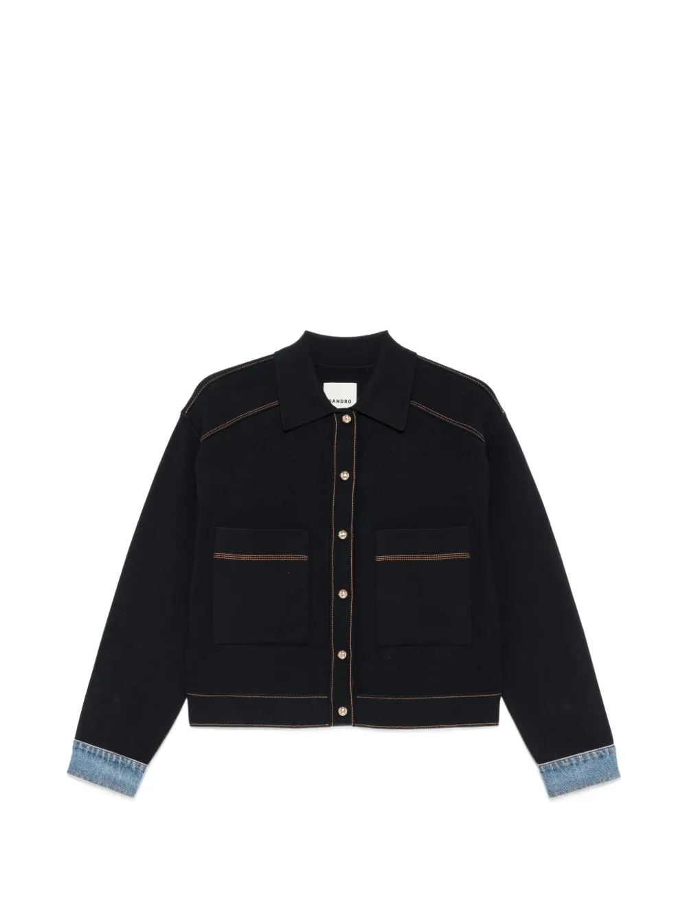 SANDRO long-sleeve buttoned cardigan - Blue