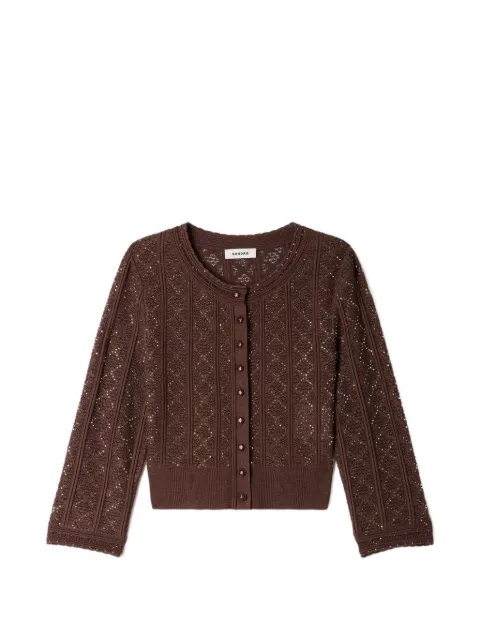 SANDRO cropped rhinestone cardigan
