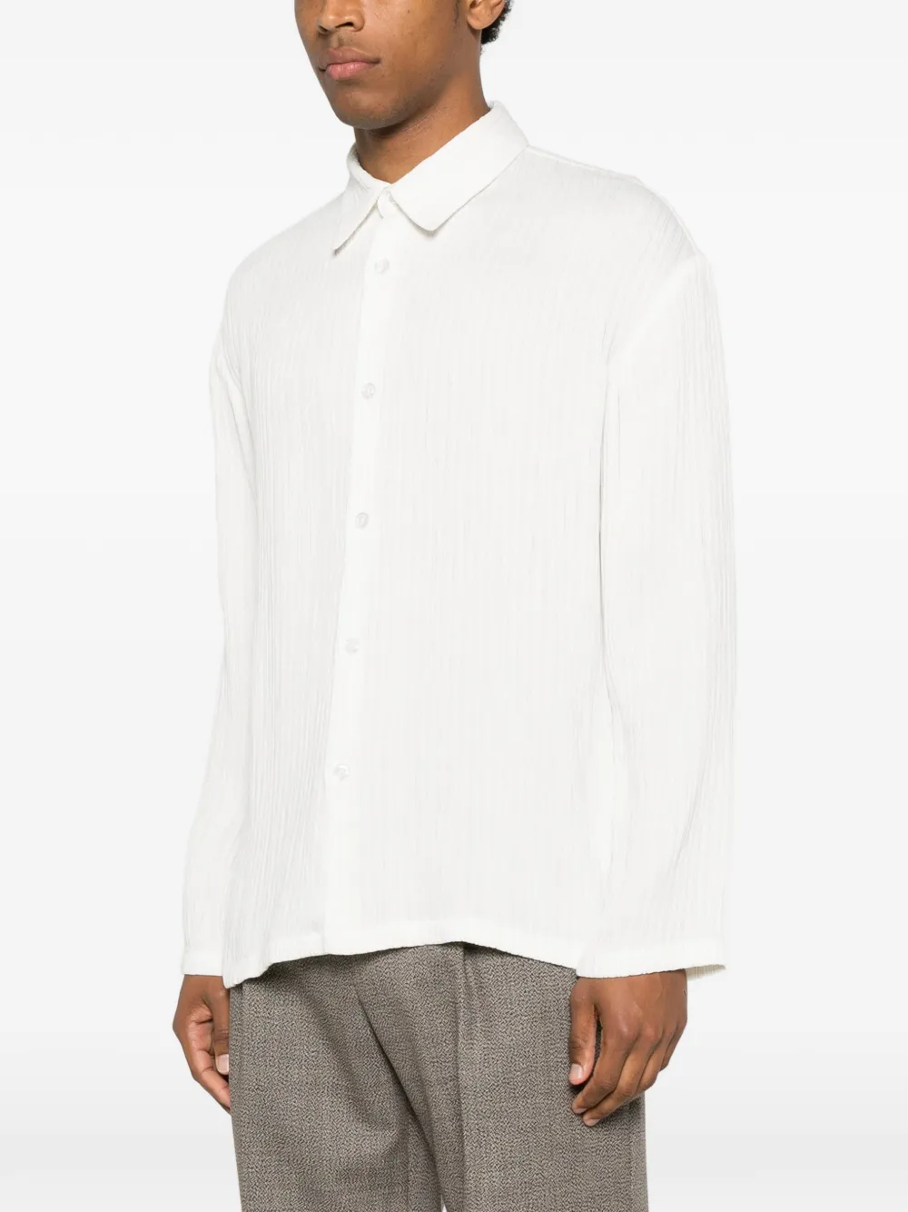 SANDRO Plissé T-shirt Wit