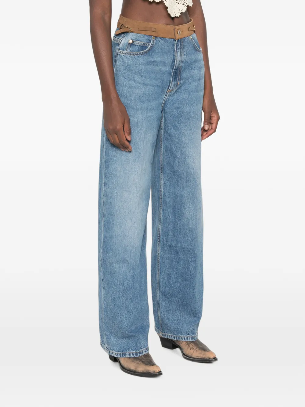 SANDRO Jeans met ceintuur en zak Blauw