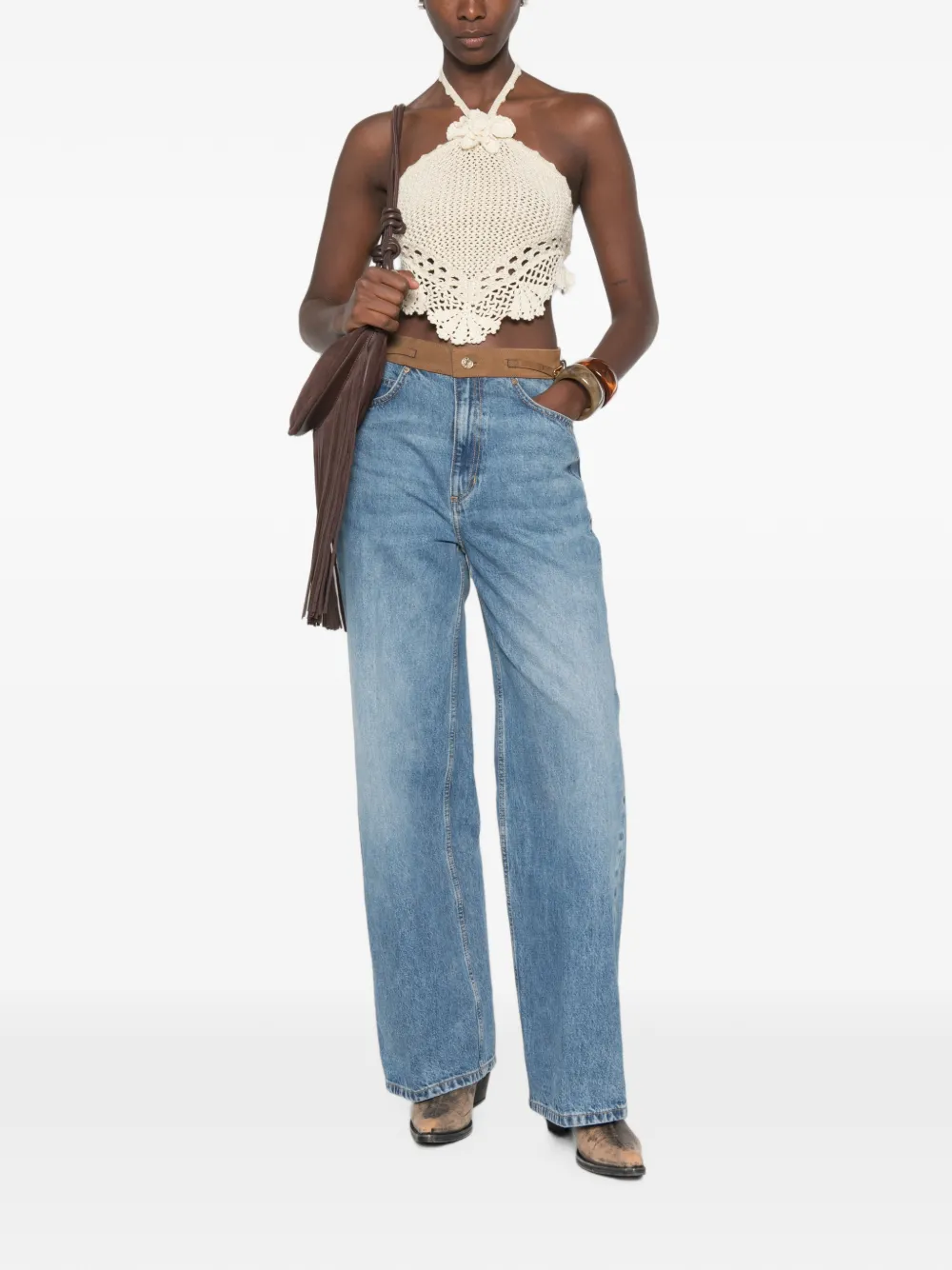 SANDRO Jeans met ceintuur en zak Blauw