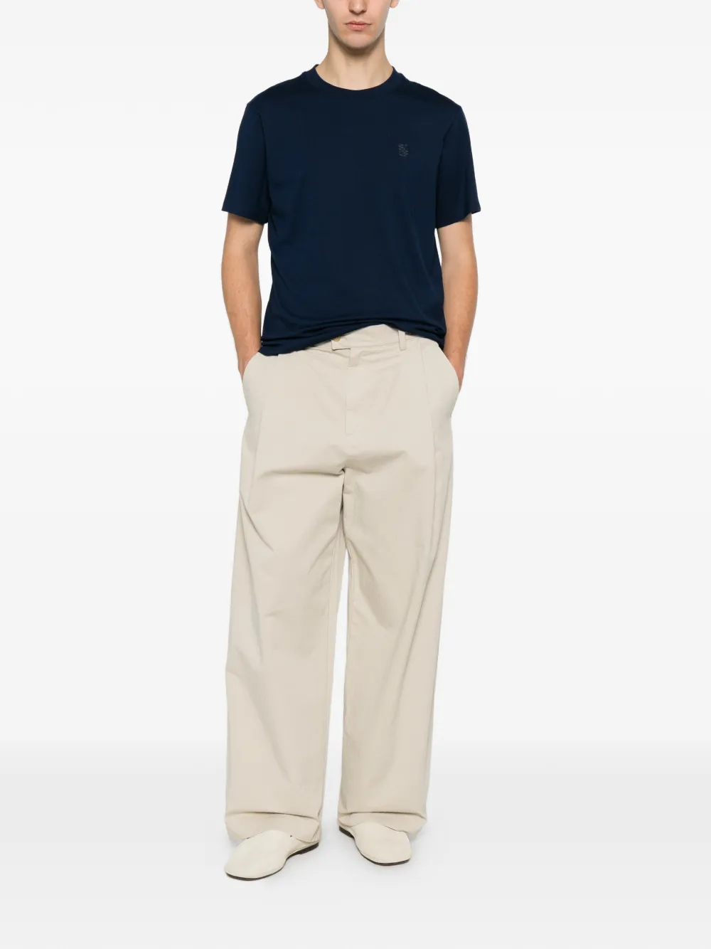 SANDRO T-shirt met logopatch Blauw