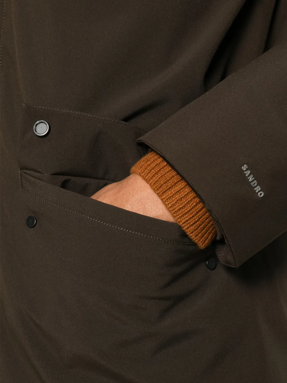 SANDRO Parka met capuchon Groen