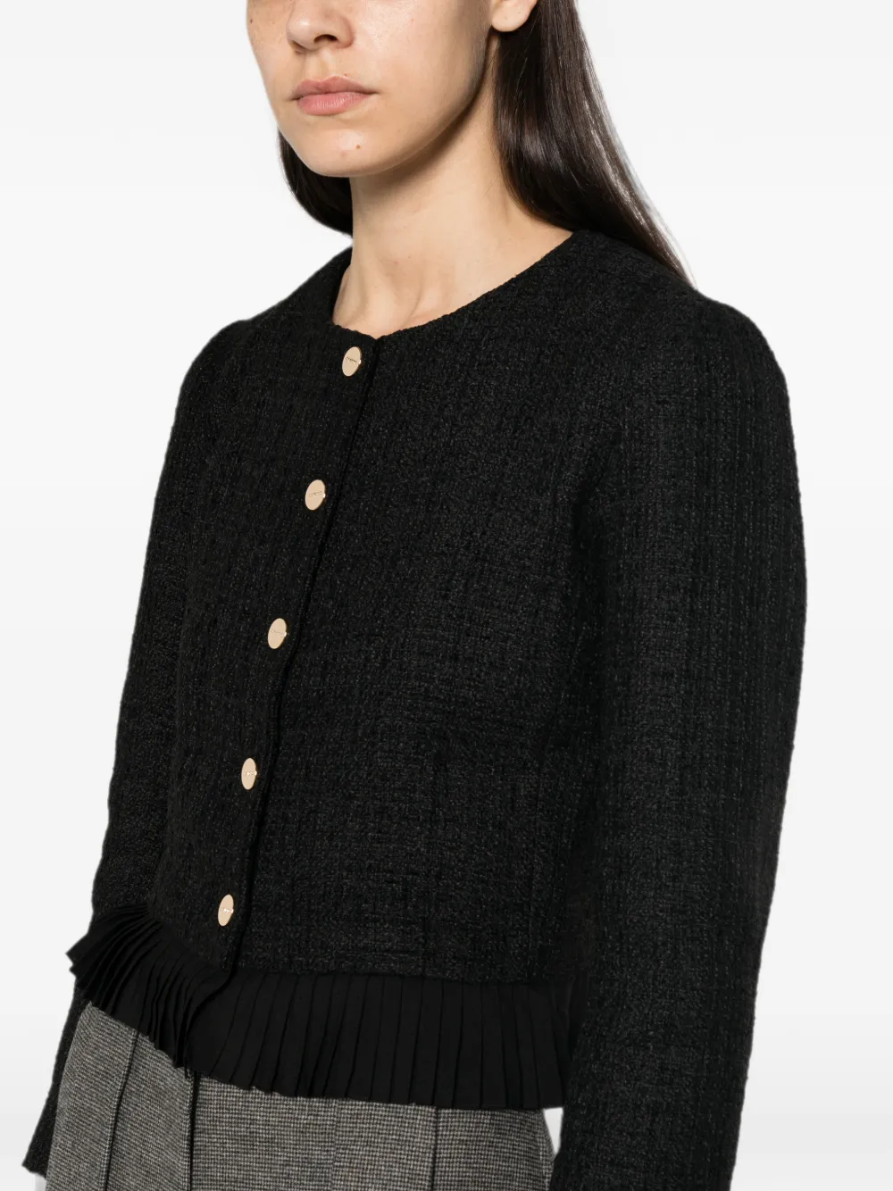 SANDRO Blazer met geplooide afwerking en knopen Zwart
