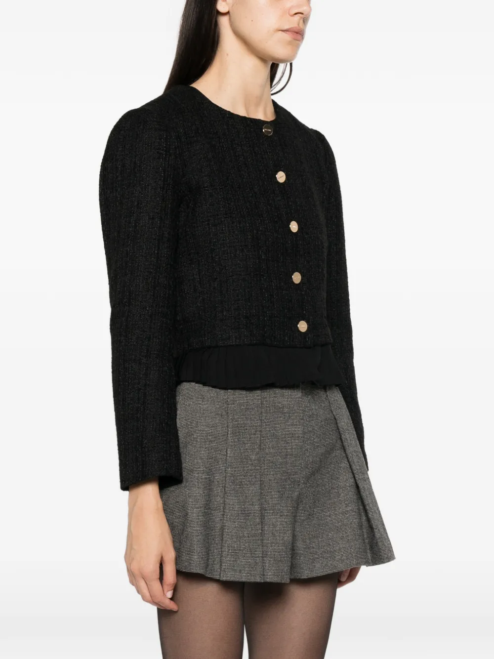 SANDRO Blazer met geplooide afwerking en knopen Zwart